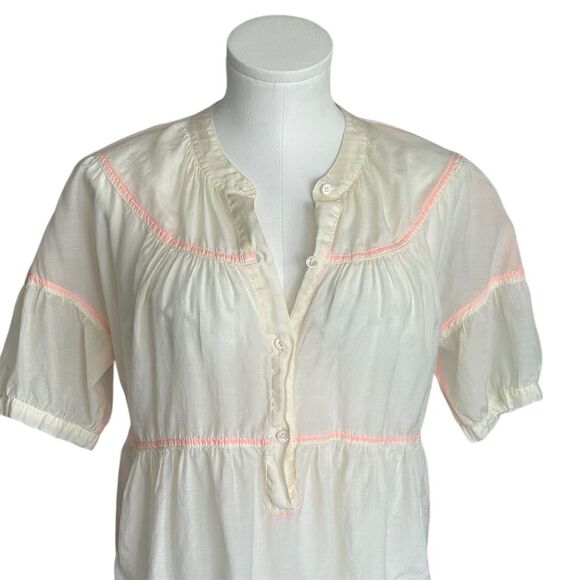 J. Crew Women's Ivory Blouse Size 2 Short Sleeve Casual Top - Picture 2 of 8